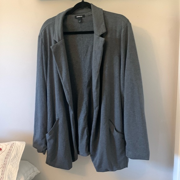 torrid Jackets & Blazers - 49.) Torrid Sz S Grey One Front Cardigan / Casual Blazer Rayon